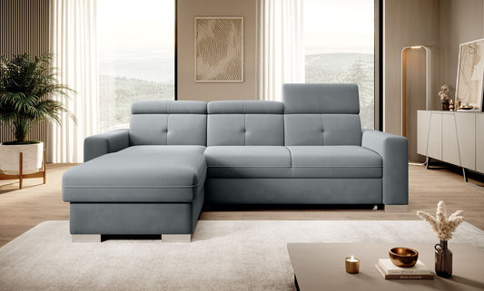 Corner Sleeper Sofa Fresia 7 | size: Width: 247cm, Height: 104cm, Depth: 176cm | color: Velvetmat | image: 1 | variant: 1014511