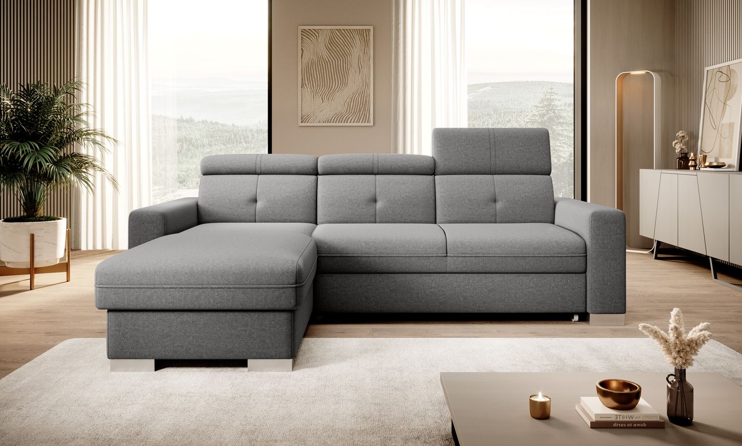 Corner Sleeper Sofa Fresia 9 | size: Width: 247cm, Height: 104cm, Depth: 176cm | color: Gojo | image: 1 | variant: 1014513
