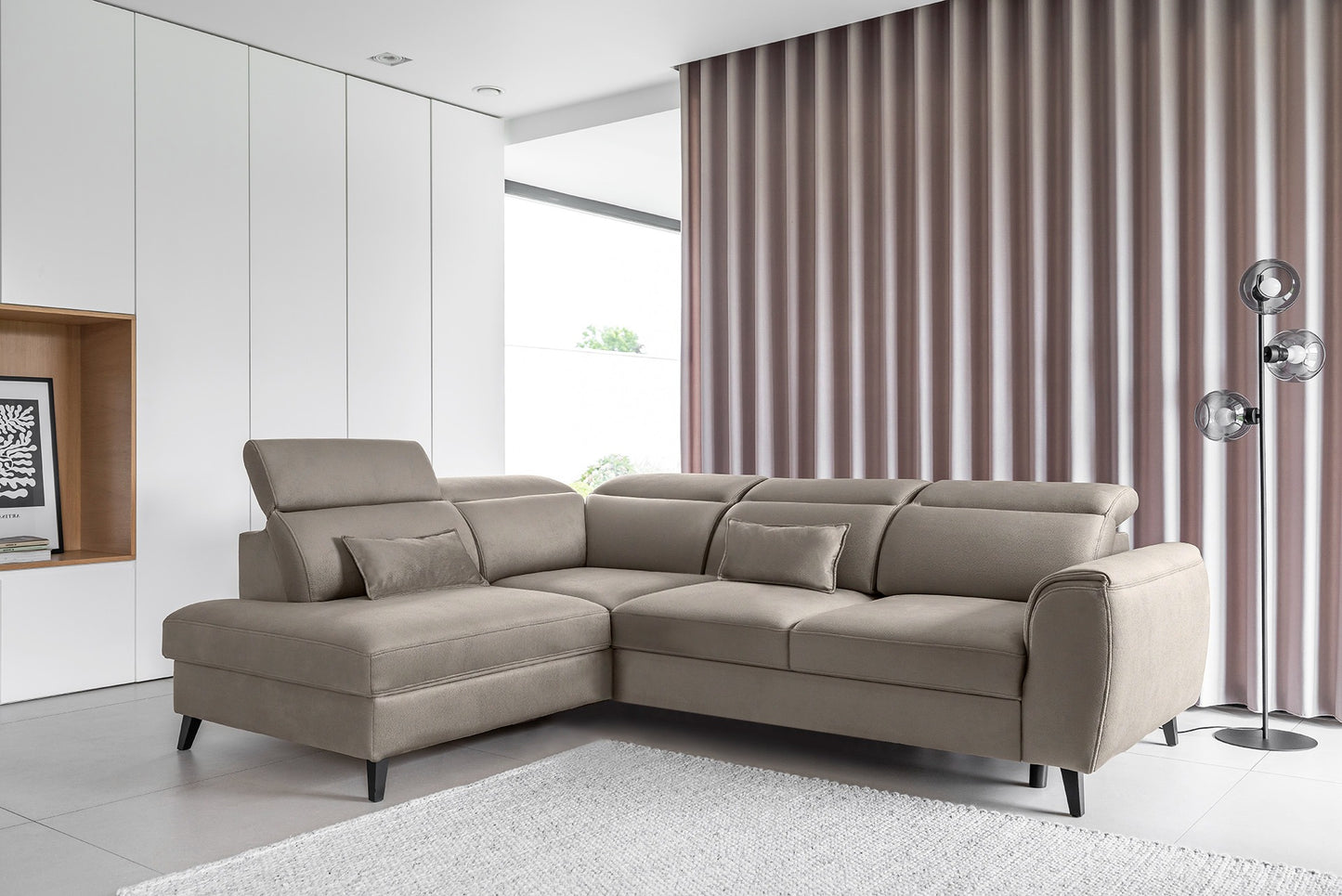 Corner Sleeper Sofa Gainsborough 16 | size: Width: 255cm, Height: 100cm, Depth: 201cm | color: Savoi | image: 1 | variant: 1016013
