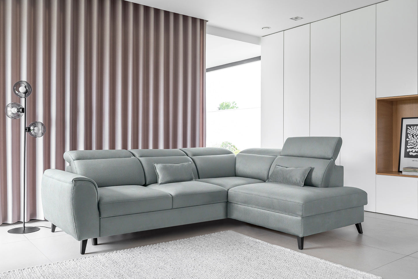 Corner Sleeper Sofa Gainsborough 60 | size: Width: 255cm, Height: 100cm, Depth: 201cm | color: Savoi | image: 1 | variant: 1016057