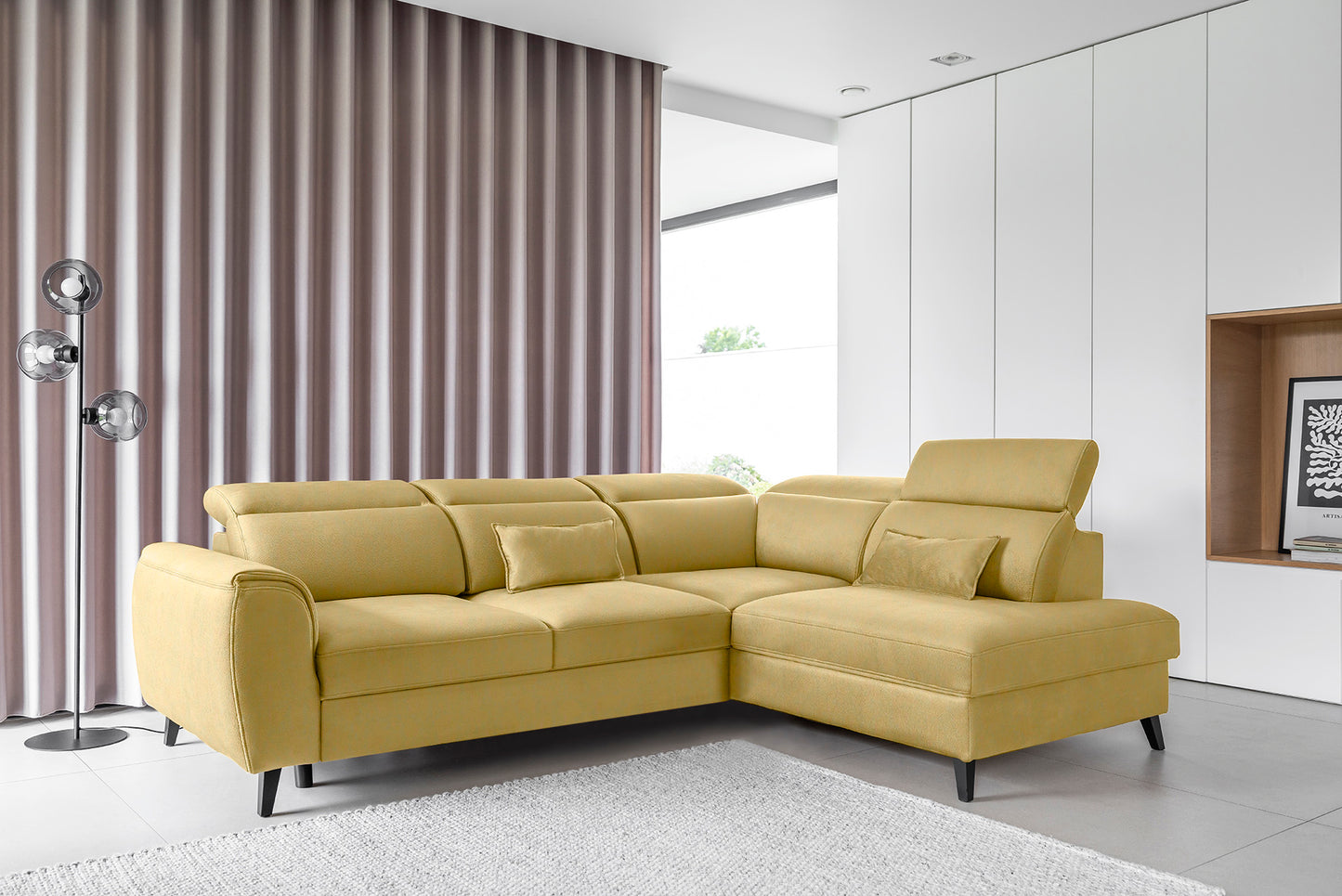 Corner Sleeper Sofa Gainsborough 85 | size: Width: 255cm, Height: 100cm, Depth: 201cm | color: Savoi | image: 1 | variant: 1016082