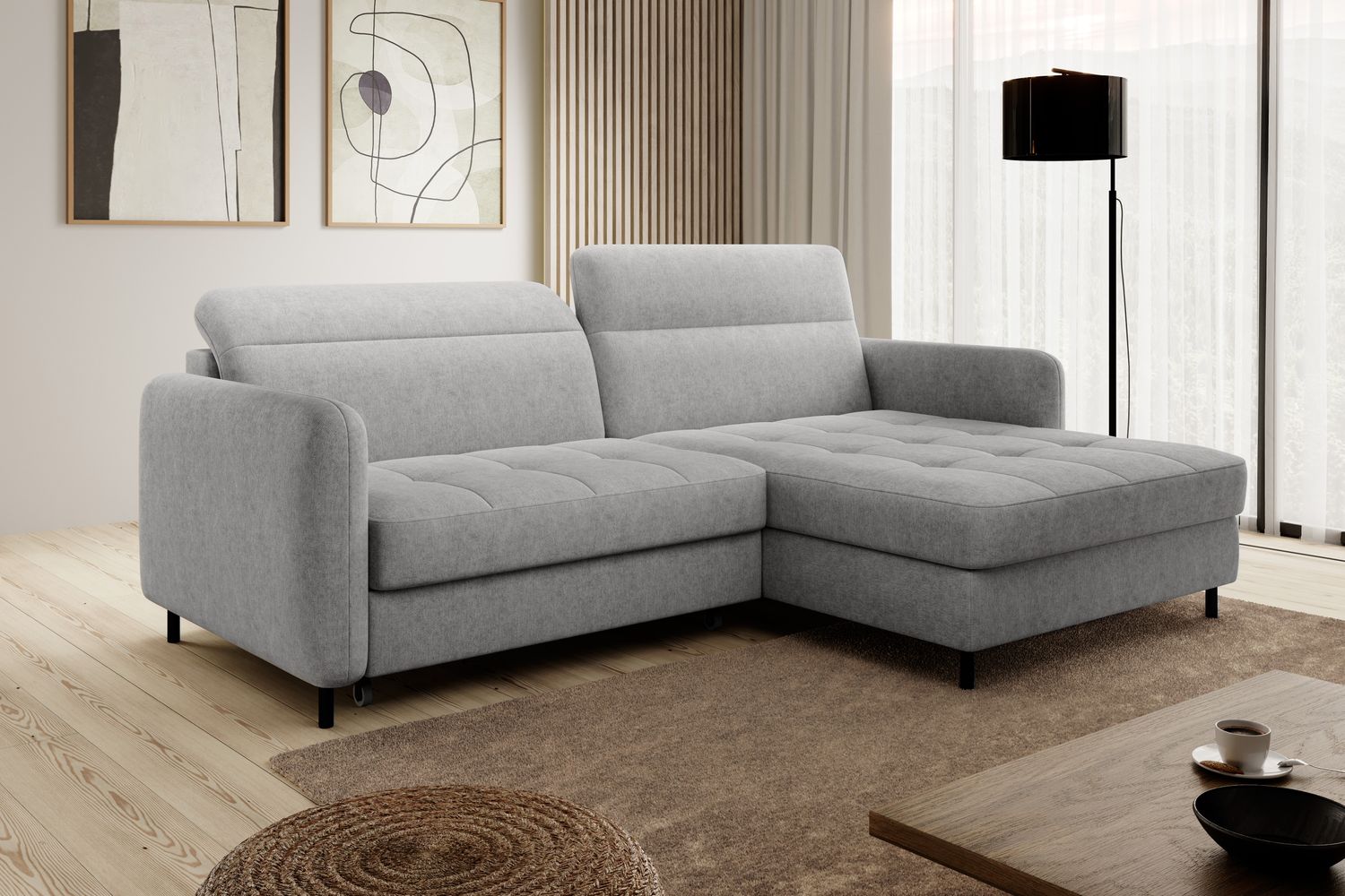 Corner Sleeper Sofa Gomsi 22 | size: Width: 228cm, Height: 100cm, Depth: 165cm | color: Raquel | image: 1 | variant: 1014604