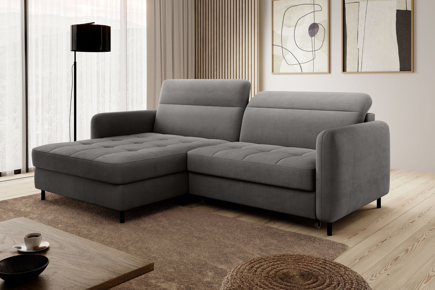 Corner Sleeper Sofa Gomsi 8 | size: Width: 228cm, Height: 100cm, Depth: 165cm | color: Touch | image: 1 | variant: 1014590