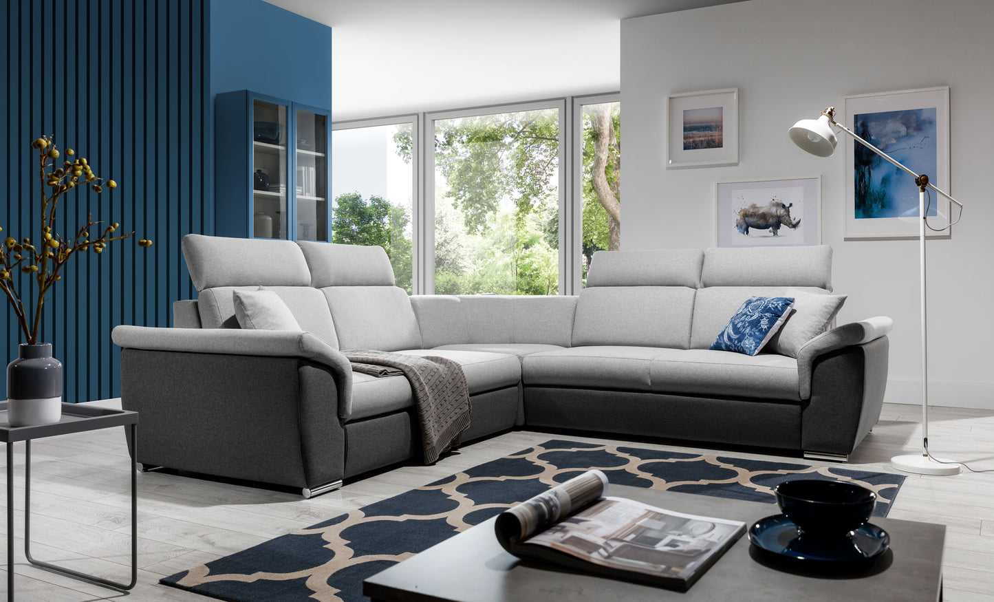 Corner Sleeper Sofa Grantham 33 | size: Width: 268cm, Height: 102cm, Depth: 60cm | color: Sawana | image: 1 | variant: 1016669