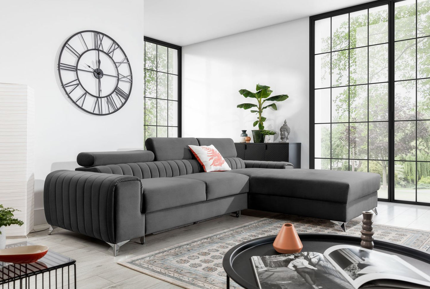 Corner Sleeper Sofa Grayson 28 | size: Width: 275cm, Height: 98cm, Depth: 205cm | color: Nube | image: 1 | variant: 1014649