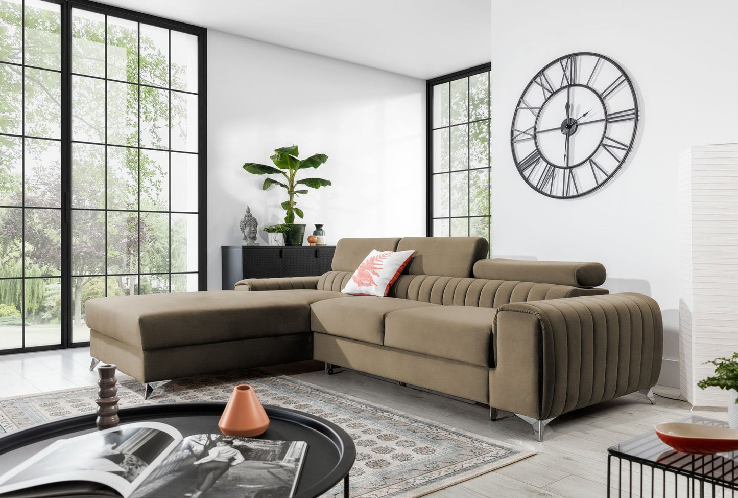 Corner Sleeper Sofa Grayson 9 | size: Width: 275cm, Height: 98cm, Depth: 205cm | color: Nube | image: 1 | variant: 1014630