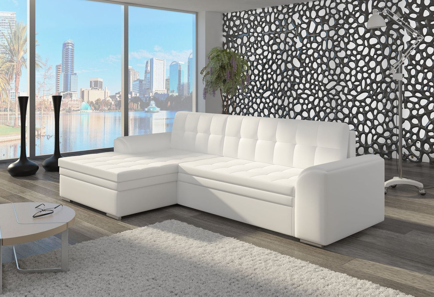 Corner Sleeper Sofa Hexham 21 | size: Width: 275cm, Height: 87cm, Depth: 165cm | color: Soft | image: 1 | variant: 1015211