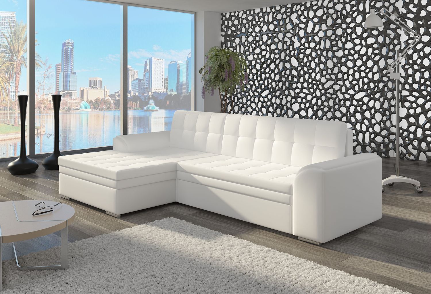 Corner Sleeper Sofa Hexham 21 | size: Width: 275cm, Height: 87cm, Depth: 165cm | color: Soft | image: 1 | variant: 1015211