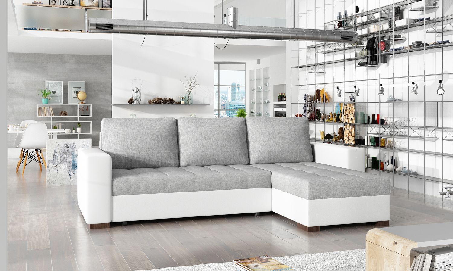 Corner Sleeper Sofa Hinckley 25 | size: Width: 237cm, Height: 90cm, Depth: 57cm | color: Sawana/Soft | image: 1 | variant: 1017130