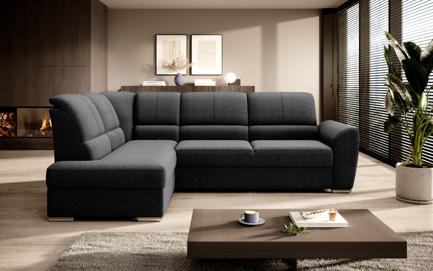 Corner Sleeper Sofa Horncastle 16 | size: Width: 270cm, Height: 93cm, Depth: 186cm | color: Flores | image: 1 | variant: 1016230