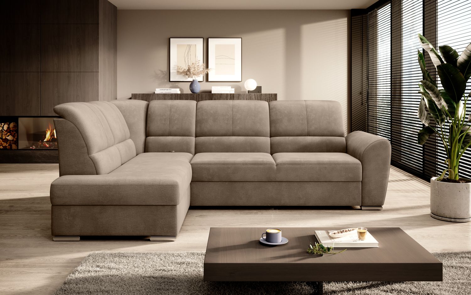 Corner Sleeper Sofa Horncastle 19 | size: Width: 270cm, Height: 93cm, Depth: 186cm | color: Nube | image: 1 | variant: 1016233