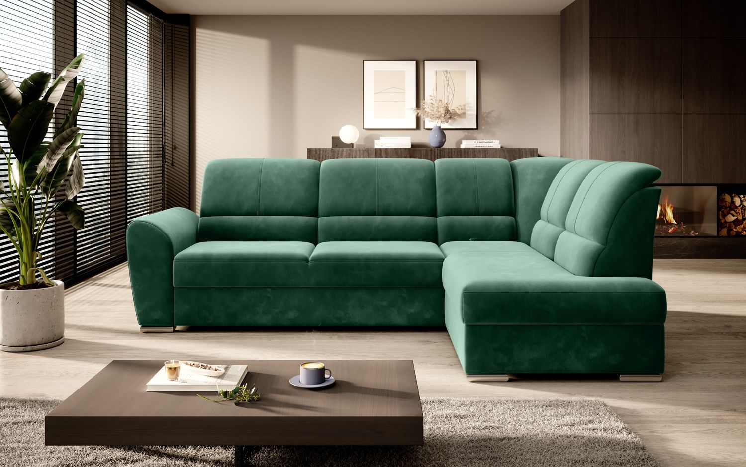 Corner Sleeper Sofa Horncastle 70 | size: Width: 270cm, Height: 93cm, Depth: 186cm | color: Lukso | image: 1 | variant: 1016284