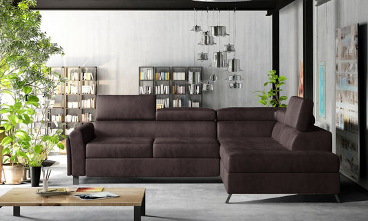 Corner Sleeper Sofa Kairos 2 | size: Width: 265cm, Height: 95cm, Depth: 200cm | color: Mat/Velvet | image: 1 | variant: 1015729
