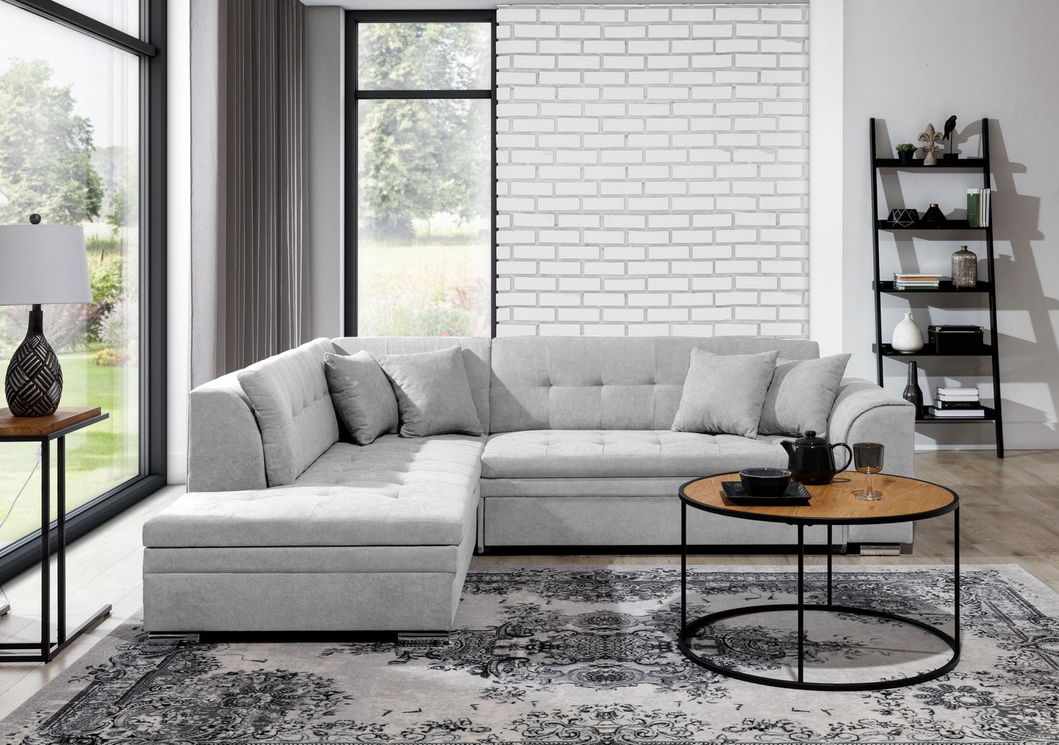 Corner Sleeper Sofa Kettering 23 | size: Width: 260cm, Height: 80cm, Depth: 205cm | color: Poco | image: 1 | variant: 1017253