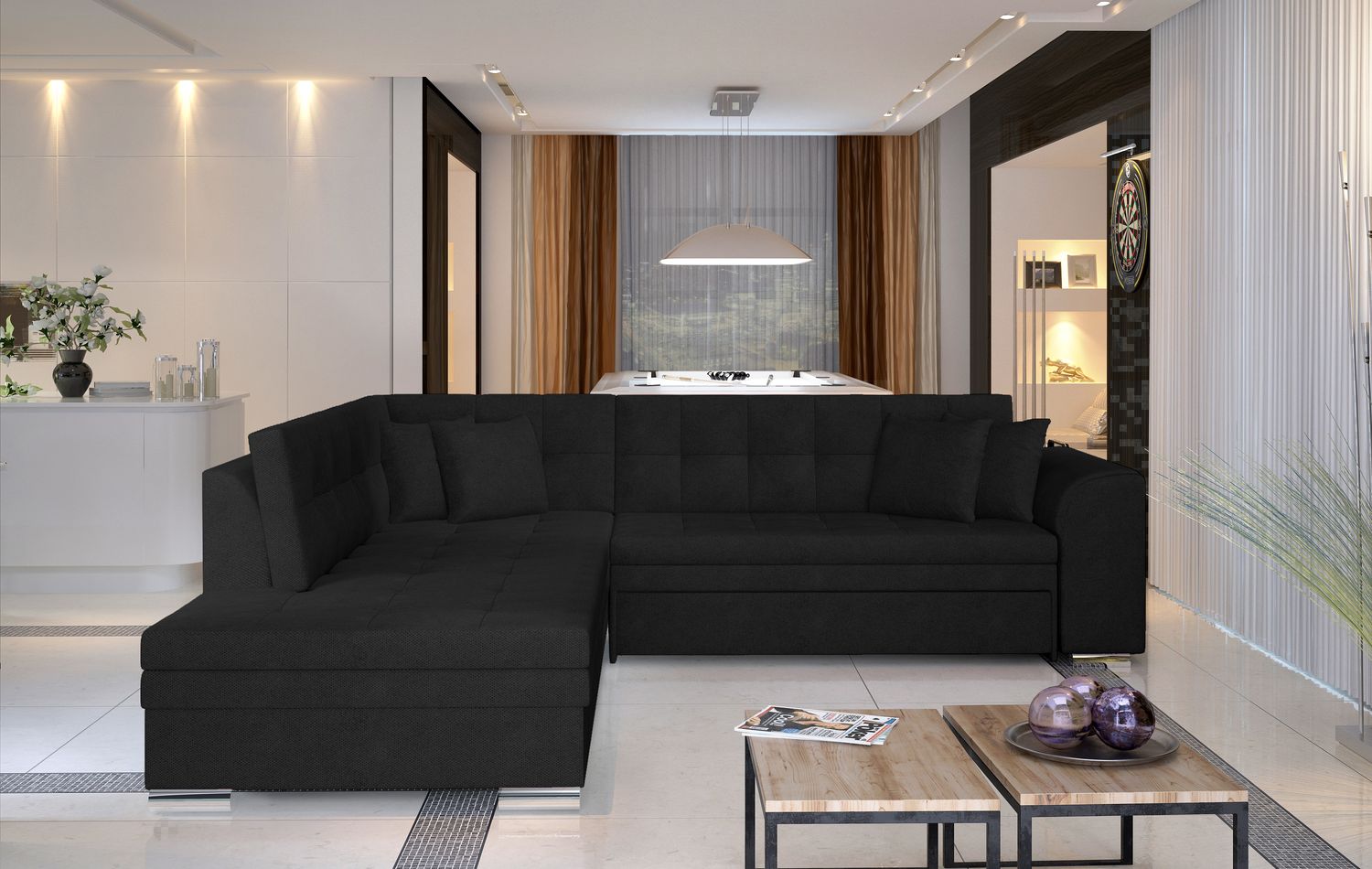 Corner Sleeper Sofa Kettering 29 | size: Width: 260cm, Height: 78cm, Depth: 207cm | color: Kronos | image: 1 | variant: 1017259