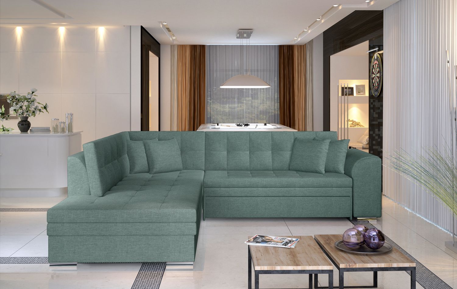 Corner Sleeper Sofa Kettering 34 | size: Width: 260cm, Height: 80cm, Depth: 58cm | color: Cover | image: 1 | variant: 1017264