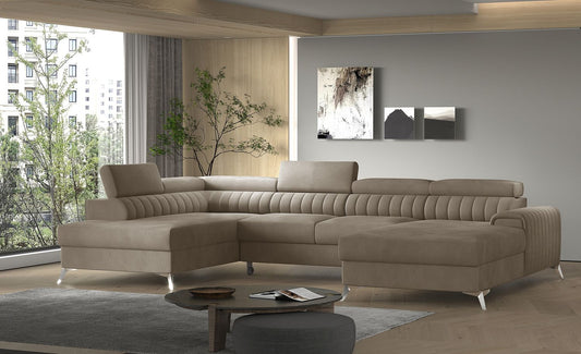 Corner Sleeper Sofa Lacante 10 | size: Width: 354cm, Height: 92cm, Depth: 202cm | color: Nube | image: 1 | variant: 1014727