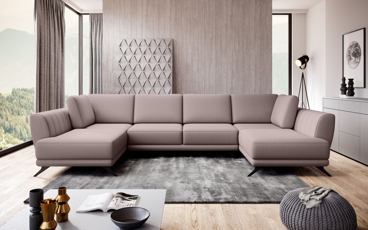 Corner Sleeper Sofa Larco 16 | size: Width: 362cm, Height: 90cm, Depth: 191cm | color: Gojo | image: 1 | variant: 1014690