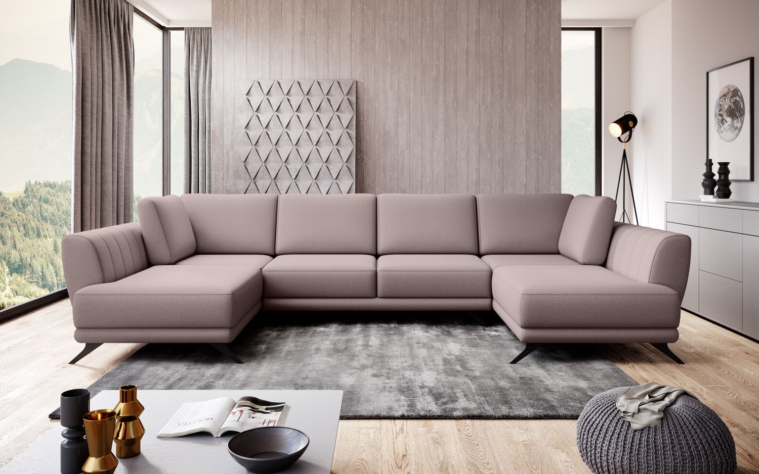 Corner Sleeper Sofa Larco 16 | size: Width: 362cm, Height: 90cm, Depth: 191cm | color: Gojo | image: 1 | variant: 1014690