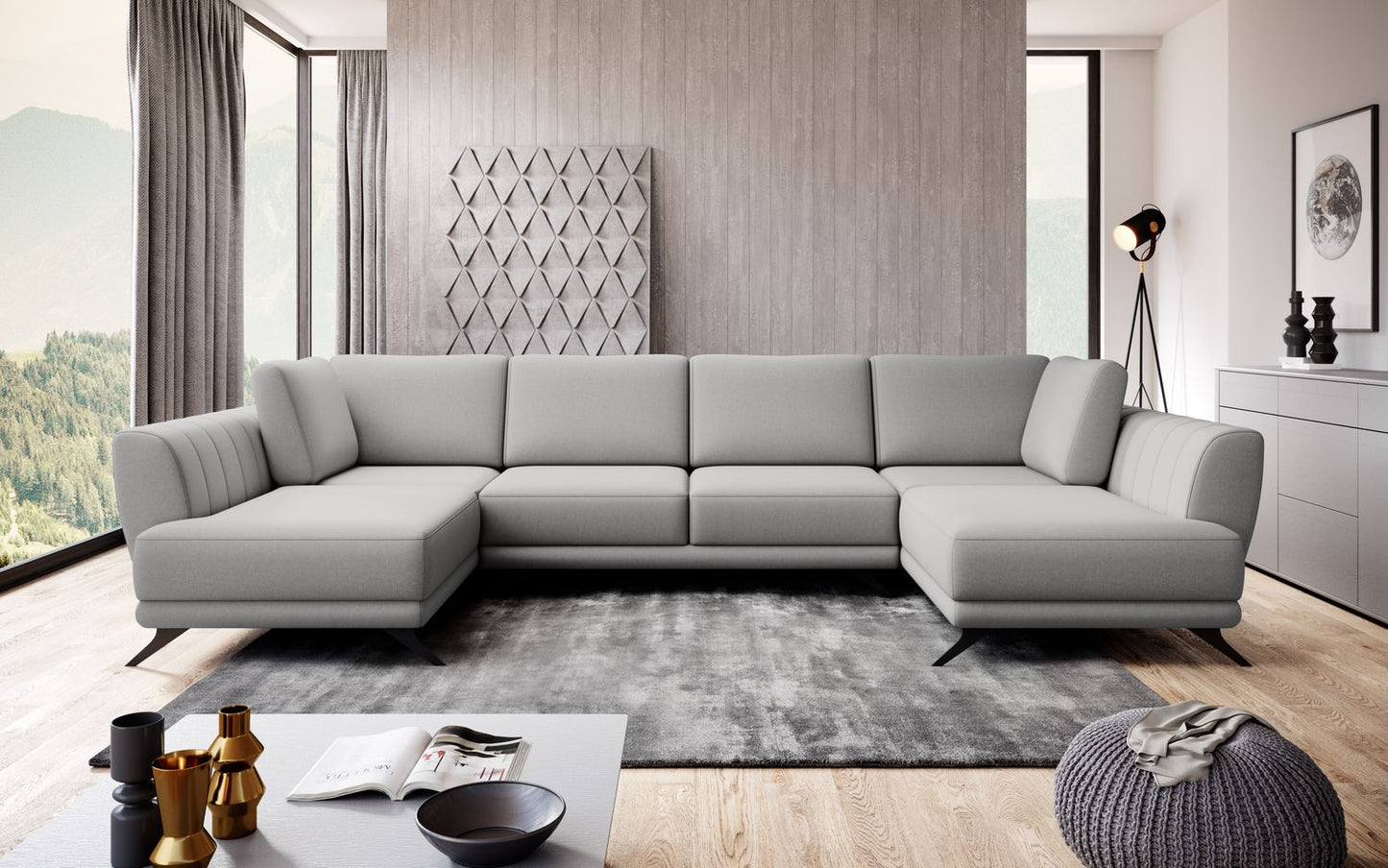 Corner Sleeper Sofa Larco 2 | size: Width: 362cm, Height: 90cm, Depth: 191cm | color: Gojo | image: 1 | variant: 1014676