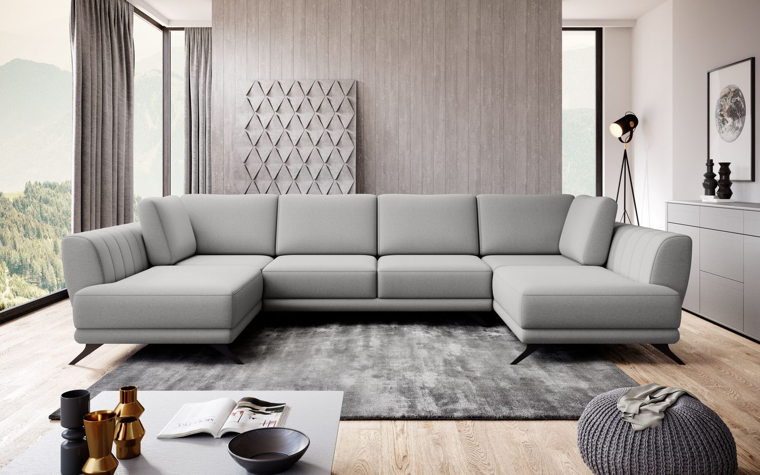Corner Sleeper Sofa Larco 2 | size: Width: 362cm, Height: 90cm, Depth: 191cm | color: Gojo | image: 1 | variant: 1014676