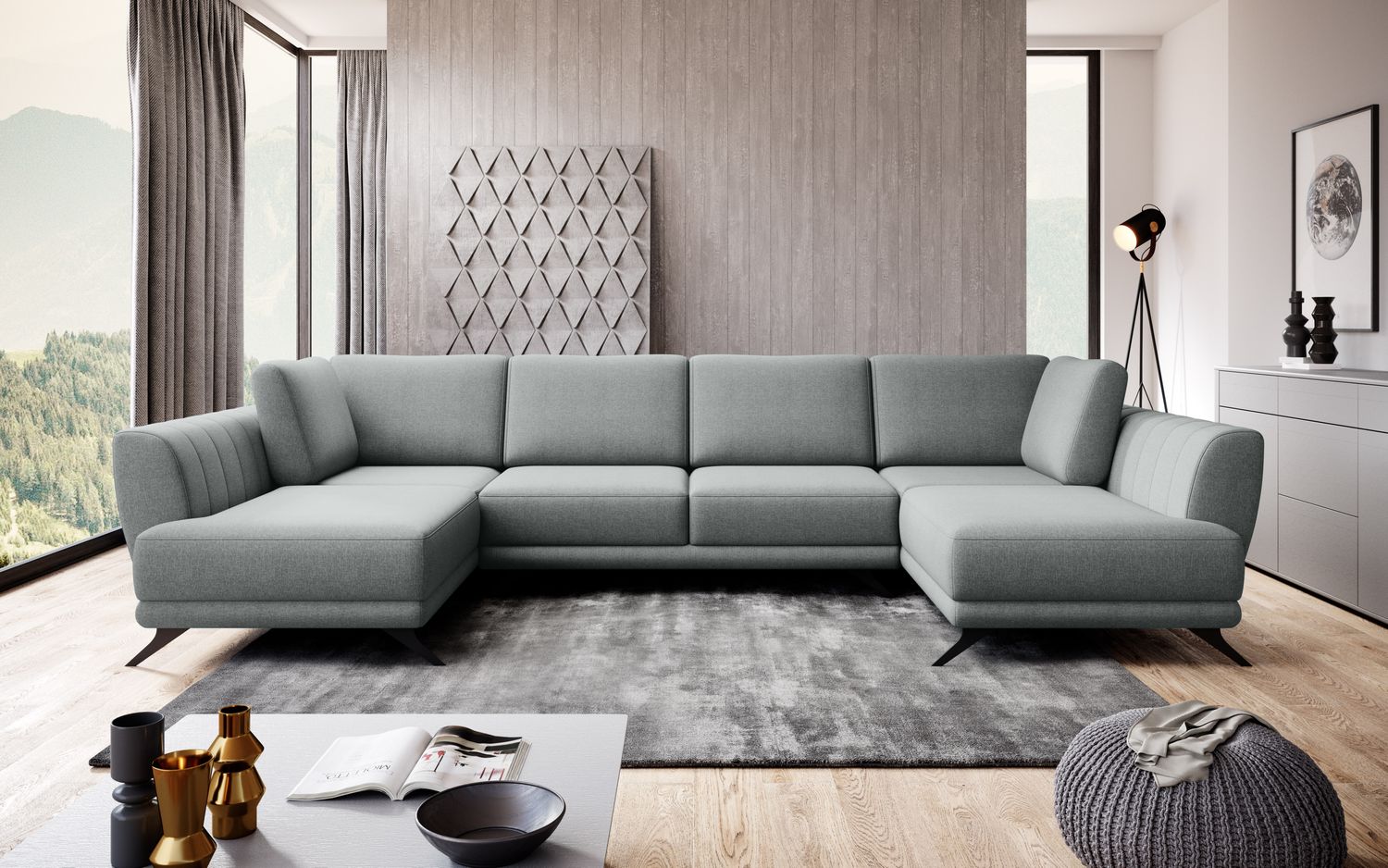 Corner Sleeper Sofa Larco 6 | size: Width: 362cm, Height: 90cm, Depth: 191cm | color: Vero | image: 1 | variant: 1014680