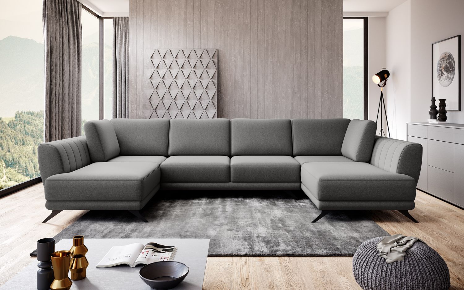 Corner Sleeper Sofa Larco 7 | size: Width: 362cm, Height: 90cm, Depth: 191cm | color: Gojo | image: 1 | variant: 1014681