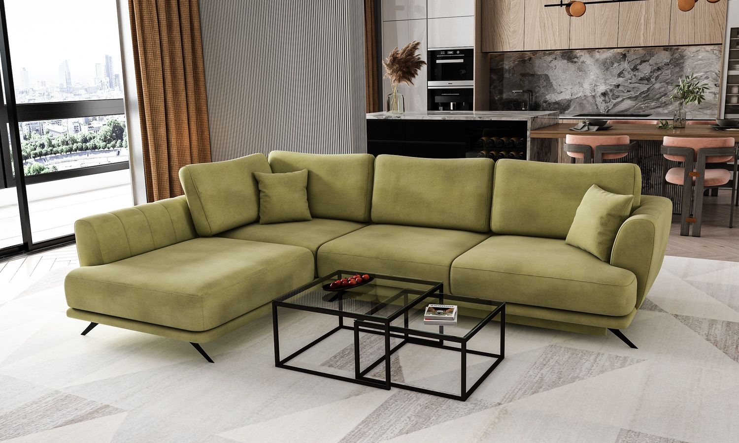 Corner Sleeper Sofa Larde 29 | size: Width: 276cm, Height: 90cm, Depth: 191cm | color: Loco | image: 1 | variant: 1014844