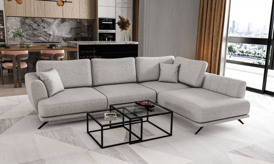 Corner Sleeper Sofa Larde 44 | size: Width: 276cm, Height: 90cm, Depth: 191cm | color: Borneo | image: 1 | variant: 1014859