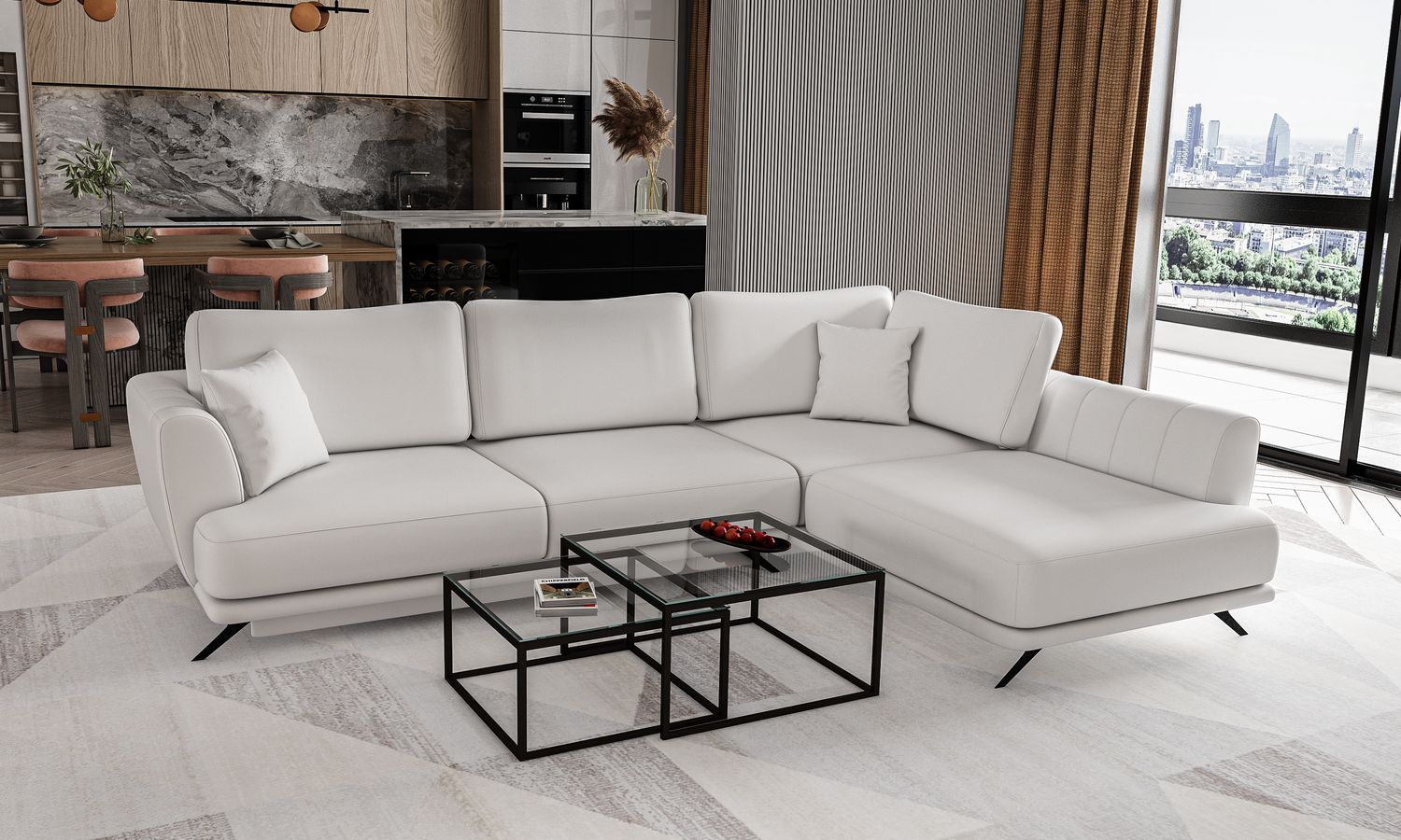 Corner Sleeper Sofa Larde 62 | size: Width: 276cm, Height: 90cm, Depth: 191cm | color: Softis | image: 1 | variant: 1014877