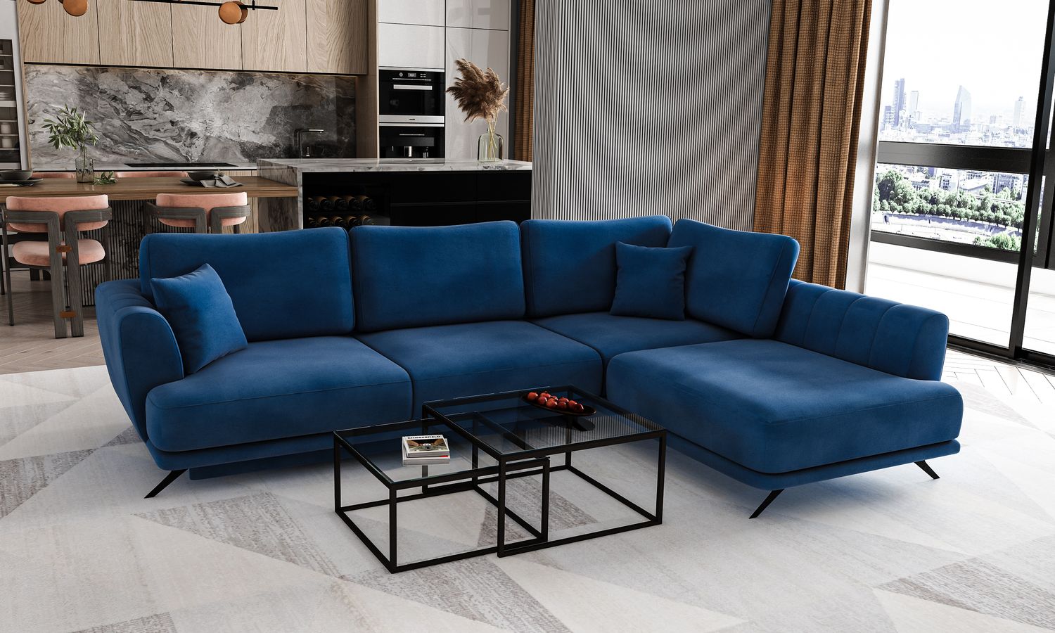 Corner Sleeper Sofa Larde 75 | size: Width: 276cm, Height: 90cm, Depth: 191cm | color: Loco | image: 1 | variant: 1014890