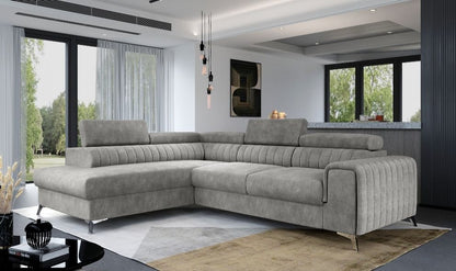 Corner Sleeper Sofa Laurence | size: Width: 275cm, Height: 98cm, Depth: 205cm | color: Gray | image: 0 | variant: 1001422
