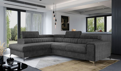 Corner Sleeper Sofa Laurence | size: Width: 275cm, Height: 98cm, Depth: 205cm | color: Gray | image: 0 | variant: 1001423