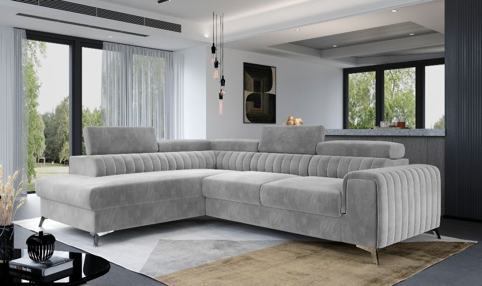 Corner Sleeper Sofa Laurence | size: Width: 275cm, Height: 98cm, Depth: 205cm | color: Gray | image: 0 | variant: 1001431