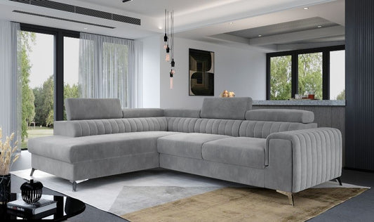 Corner Sleeper Sofa Laurence | size: Width: 275cm, Height: 98cm, Depth: 205cm | color: Gray | image: 1 | variant: 1001419
