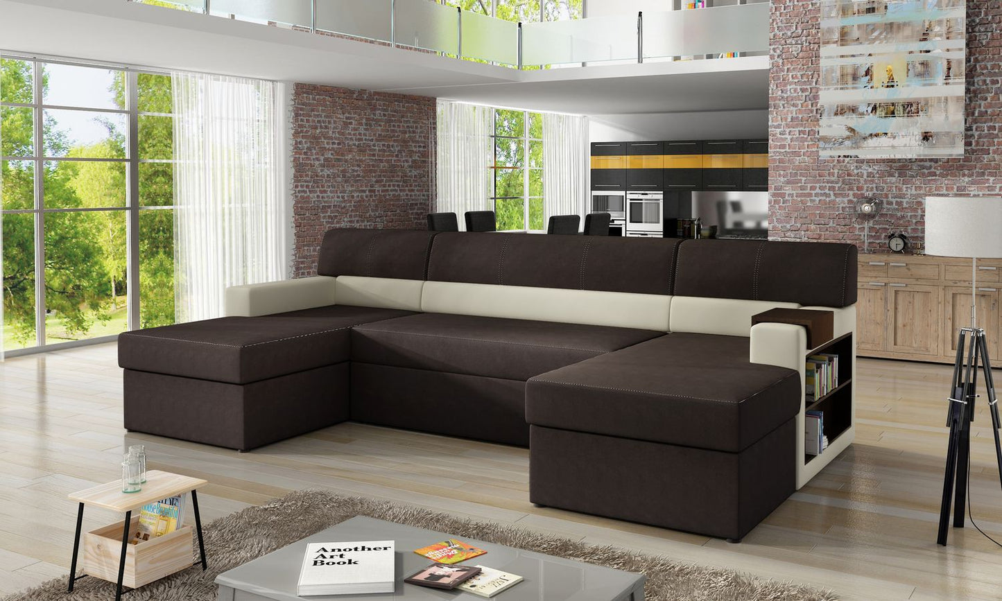 Corner Sleeper Sofa Leicester 20 | size: Width: 314cm, Height: 86cm, Depth: 57cm | color: Jasmine/Soft | image: 1 | variant: 1017029