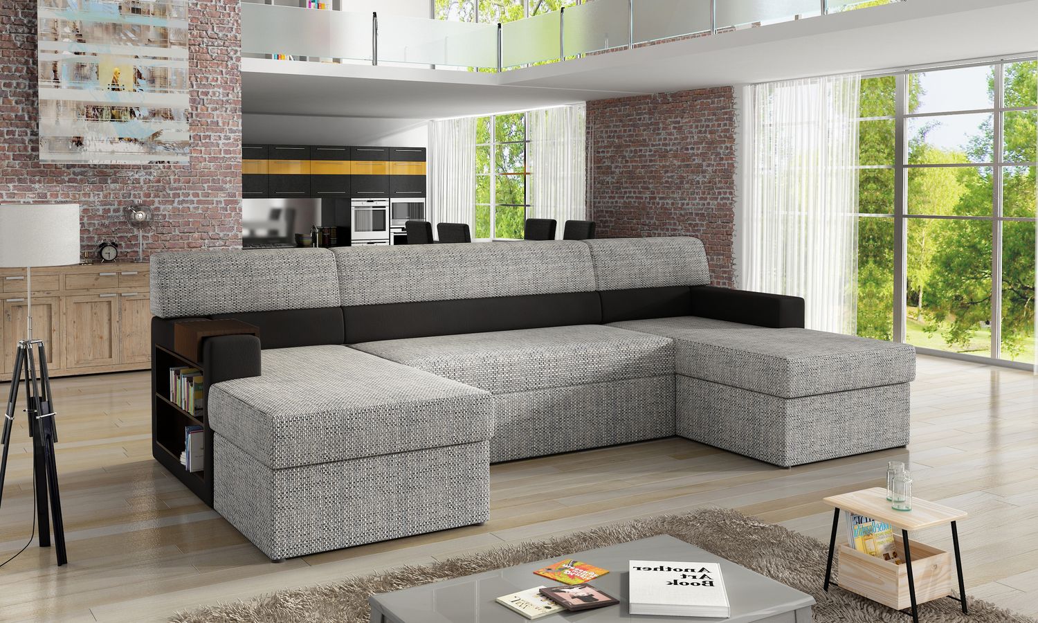Corner Sleeper Sofa Leicester 6 | size: Width: 314cm, Height: 86cm, Depth: 57cm | color: Berlin/Soft | image: 1 | variant: 1017015