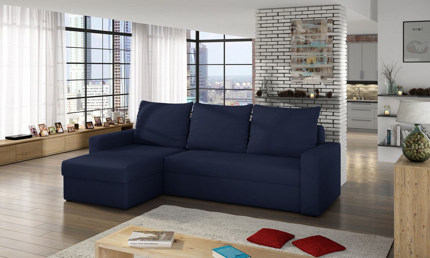 Corner Sleeper Sofa Livio 14 | size: Width: 237cm, Height: 90cm, Depth: 57cm | color: Alova | image: 1 | variant: 1015879
