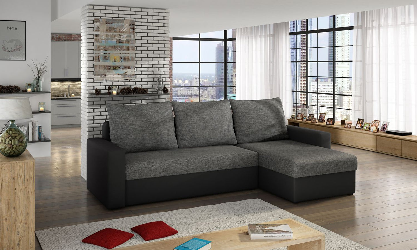 Corner Sleeper Sofa Livio 20 | size: Width: 237cm, Height: 90cm, Depth: 57cm | color: Sawana/Soft | image: 1 | variant: 1015885