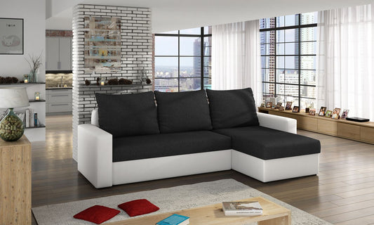 Corner Sleeper Sofa Livio 21 | size: Width: 237cm, Height: 90cm, Depth: 57cm | color: Sawana/Soft | image: 1 | variant: 1015886