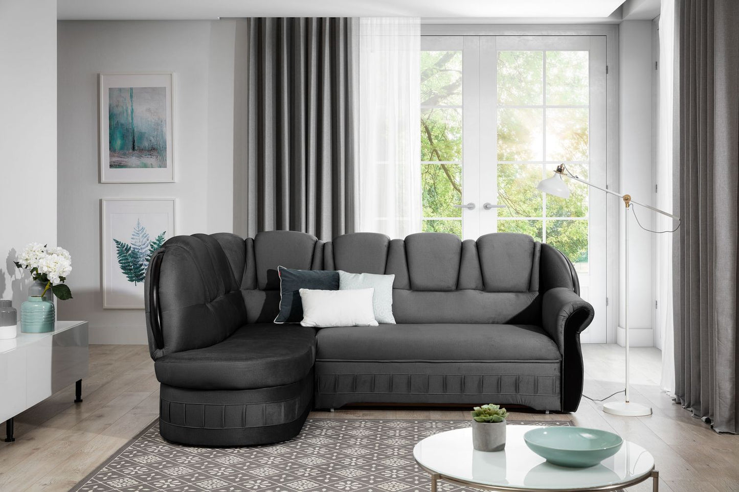 Corner Sleeper Sofa Lord 26 | size: Width: 243cm, Height: 105cm, Depth: 180cm | color: Nube | image: 1 | variant: 1015758