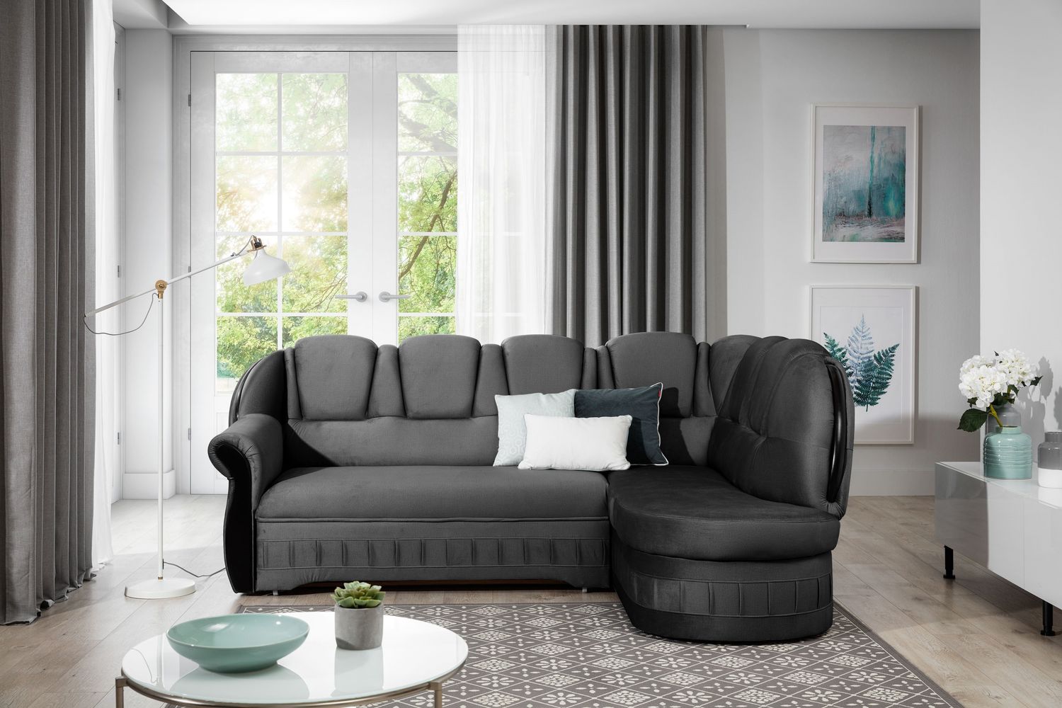 Corner Sleeper Sofa Lord 27 | size: Width: 243cm, Height: 105cm, Depth: 180cm | color: Nube | image: 1 | variant: 1015759