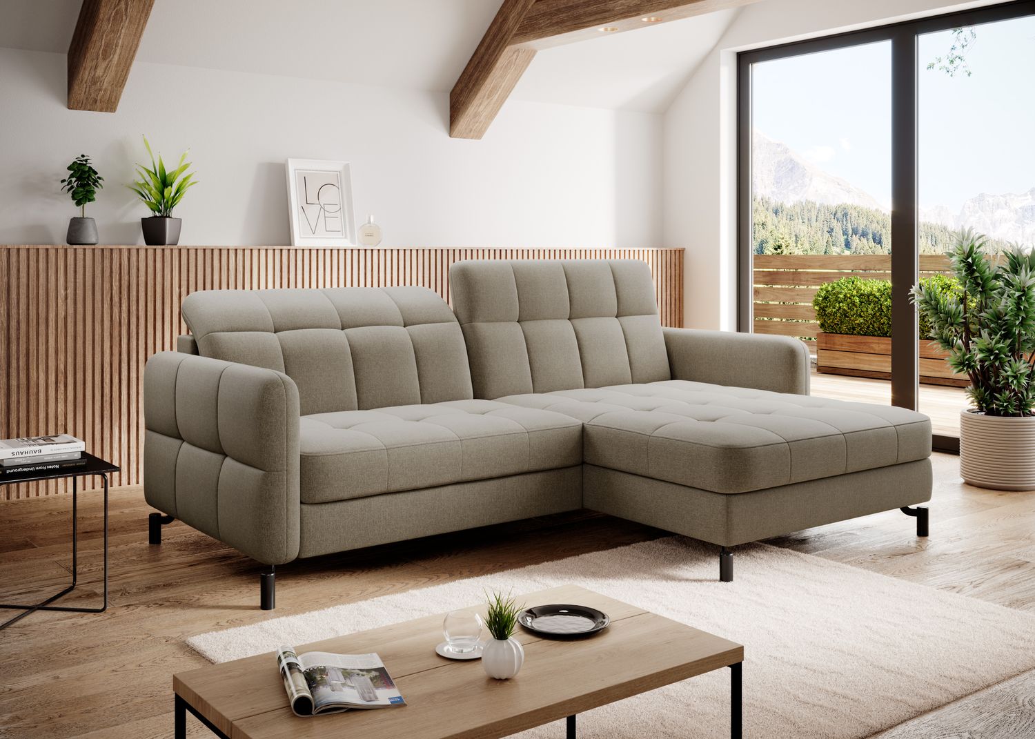 Corner Sleeper Sofa Lorelle 29 | size: Width: 225cm, Height: 105cm, Depth: 160cm | color: Inari | image: 1 | variant: 1016006