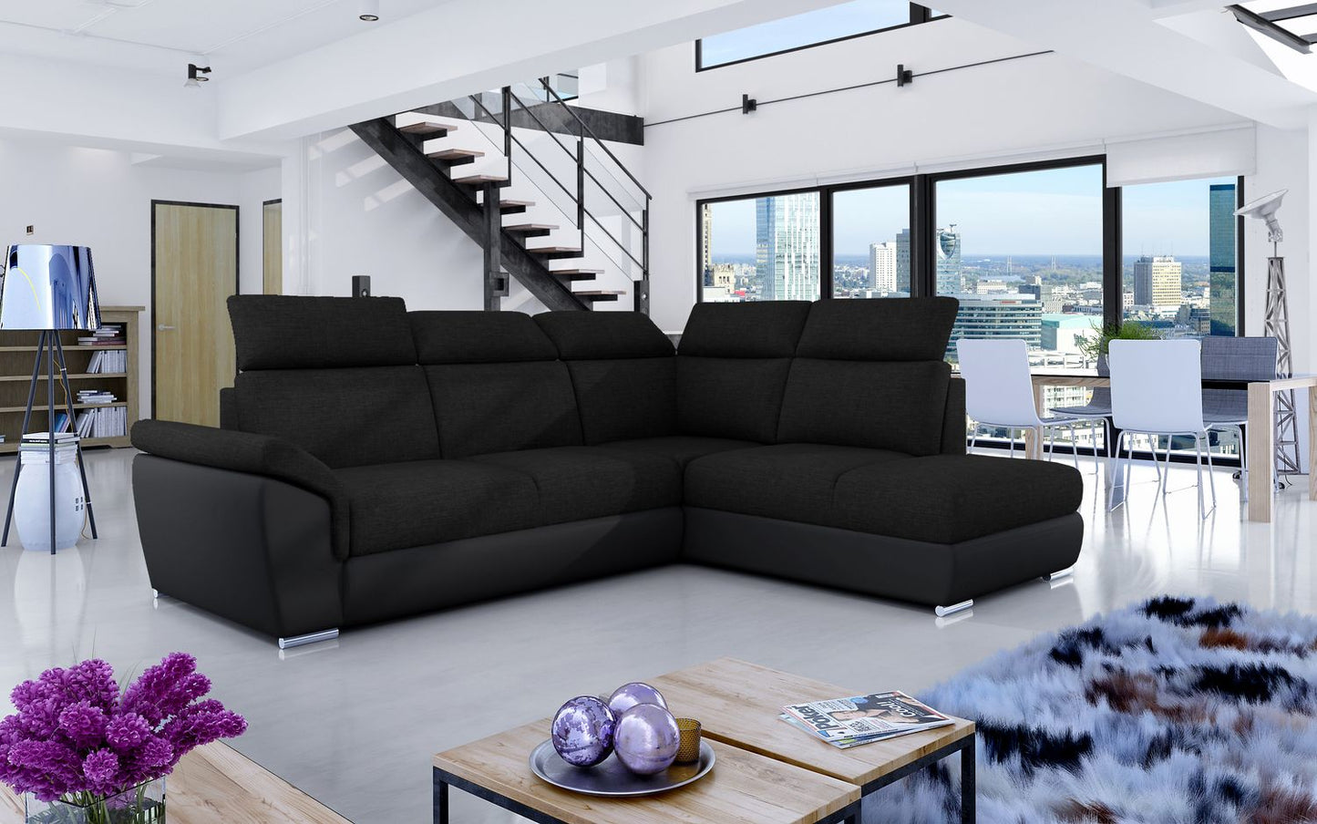 Corner Sleeper Sofa Loreto 56 | size: Width: 260cm, Height: 102cm, Depth: 60cm | color: Sawana/Soft | image: 1 | variant: 1015945