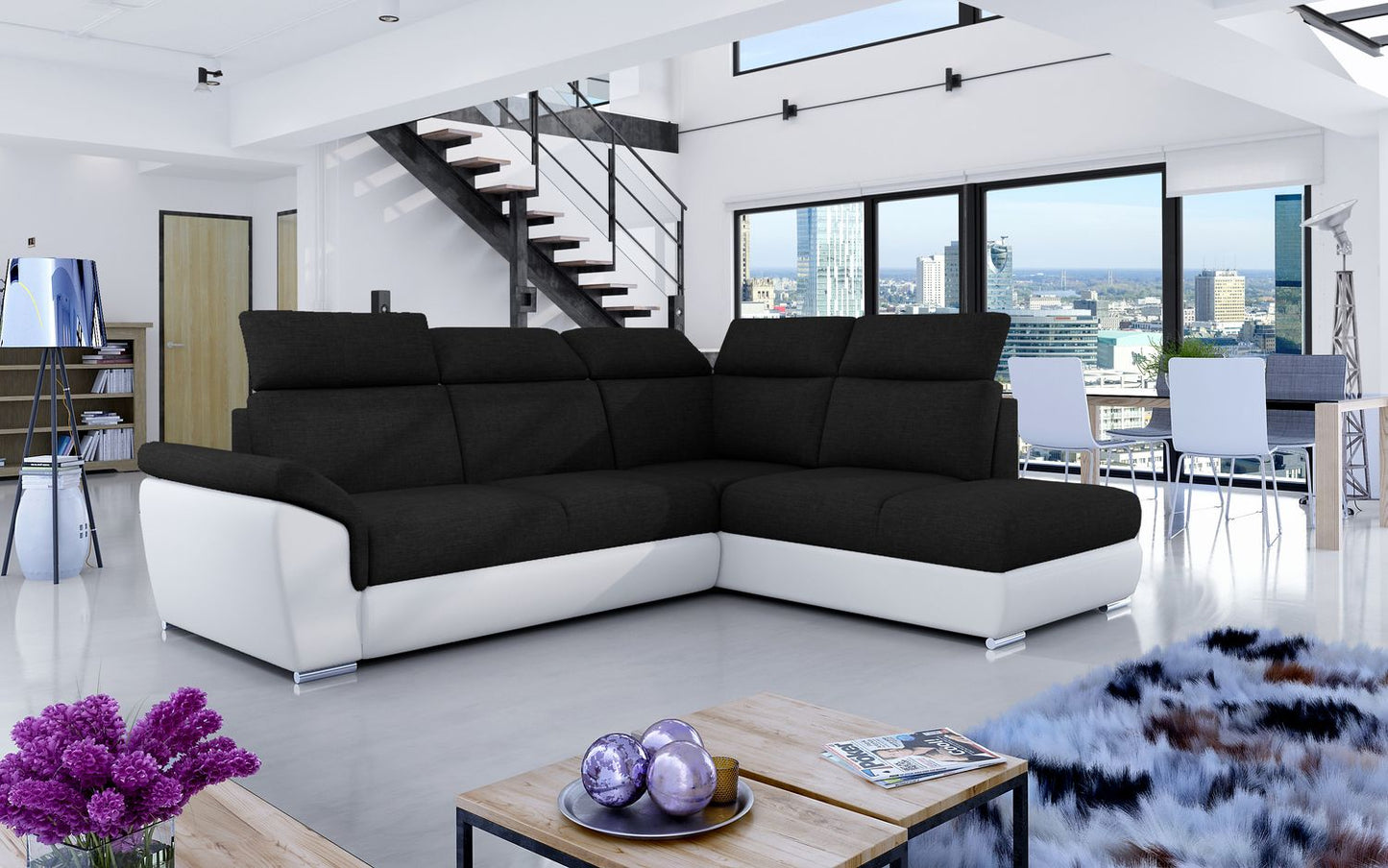 Corner Sleeper Sofa Loreto 57 | size: Width: 260cm, Height: 102cm, Depth: 60cm | color: Sawana/Soft | image: 1 | variant: 1015946