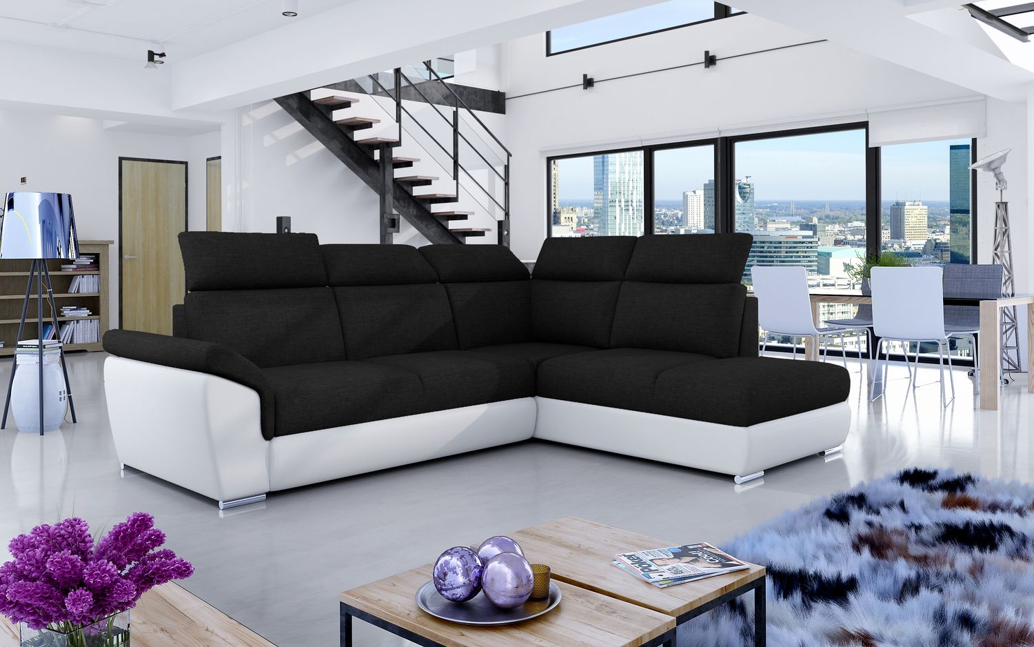 Corner Sleeper Sofa Loreto 57 | size: Width: 260cm, Height: 102cm, Depth: 60cm | color: Sawana/Soft | image: 1 | variant: 1015946