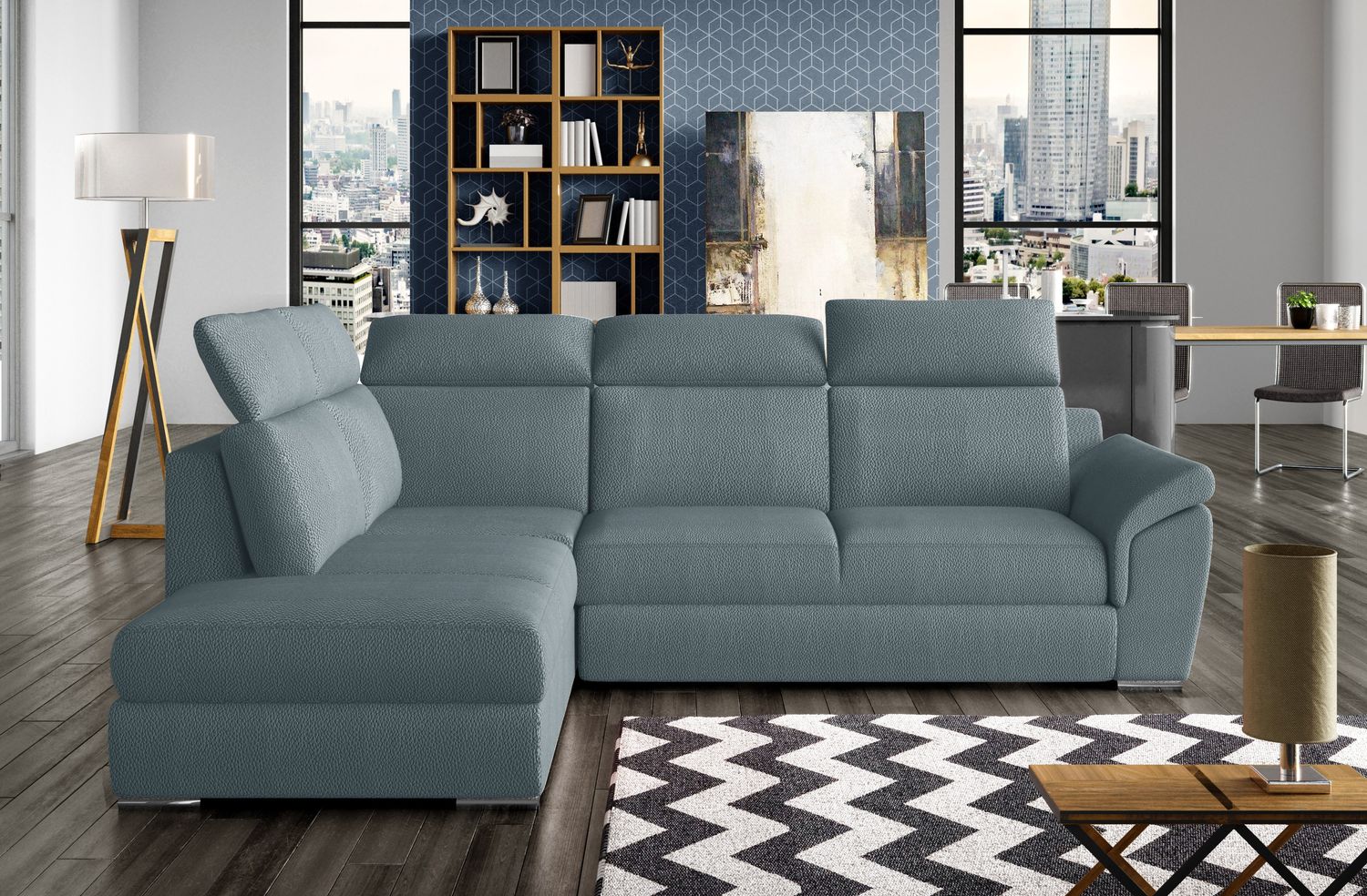 Corner Sleeper Sofa Loreto 78 | size: Width: 260cm, Height: 102cm, Depth: 60cm | color: Solar | image: 1 | variant: 1015967