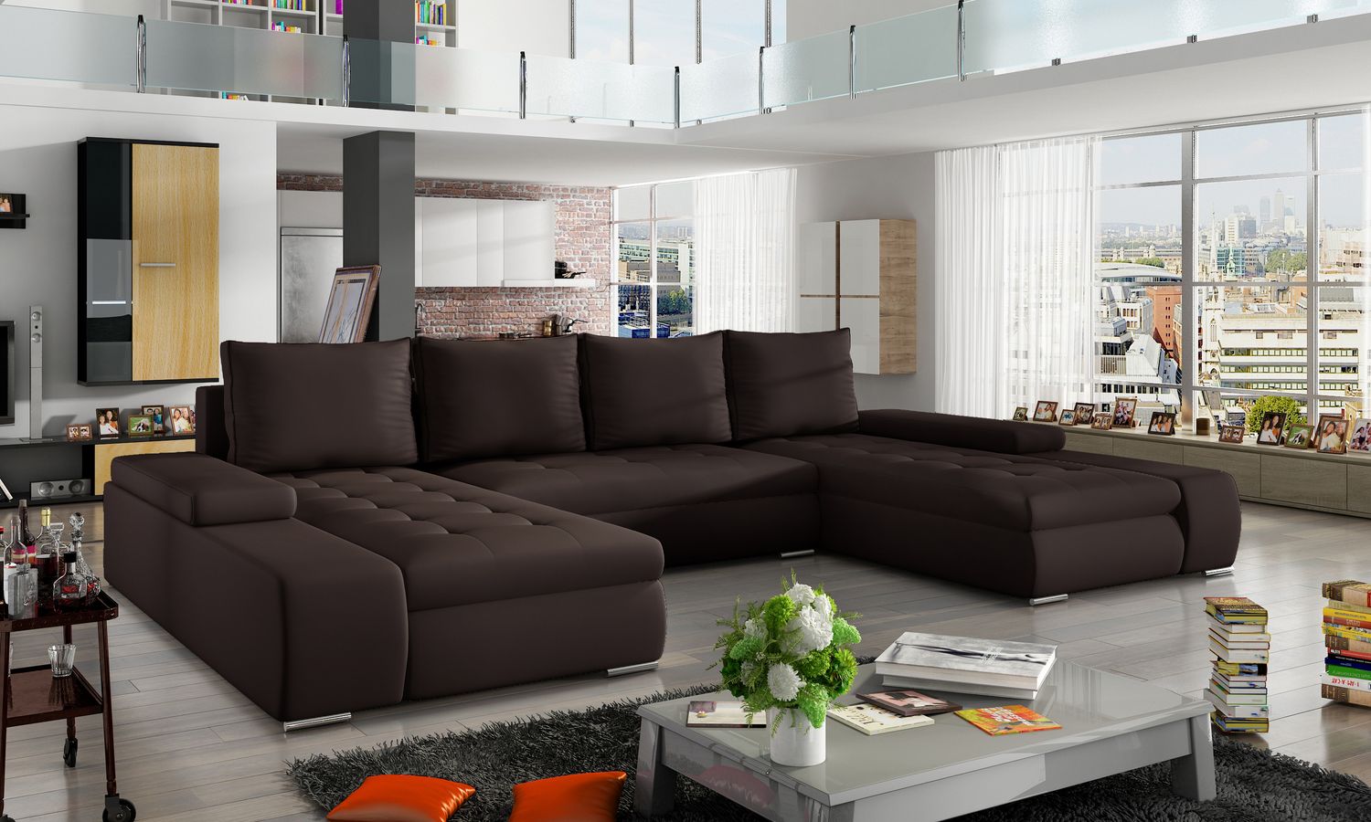Corner Sleeper Sofa Loughborough 11 | size: Width: 363cm, Height: 88cm, Depth: 53cm | color: Soft | image: 1 | variant: 1017046