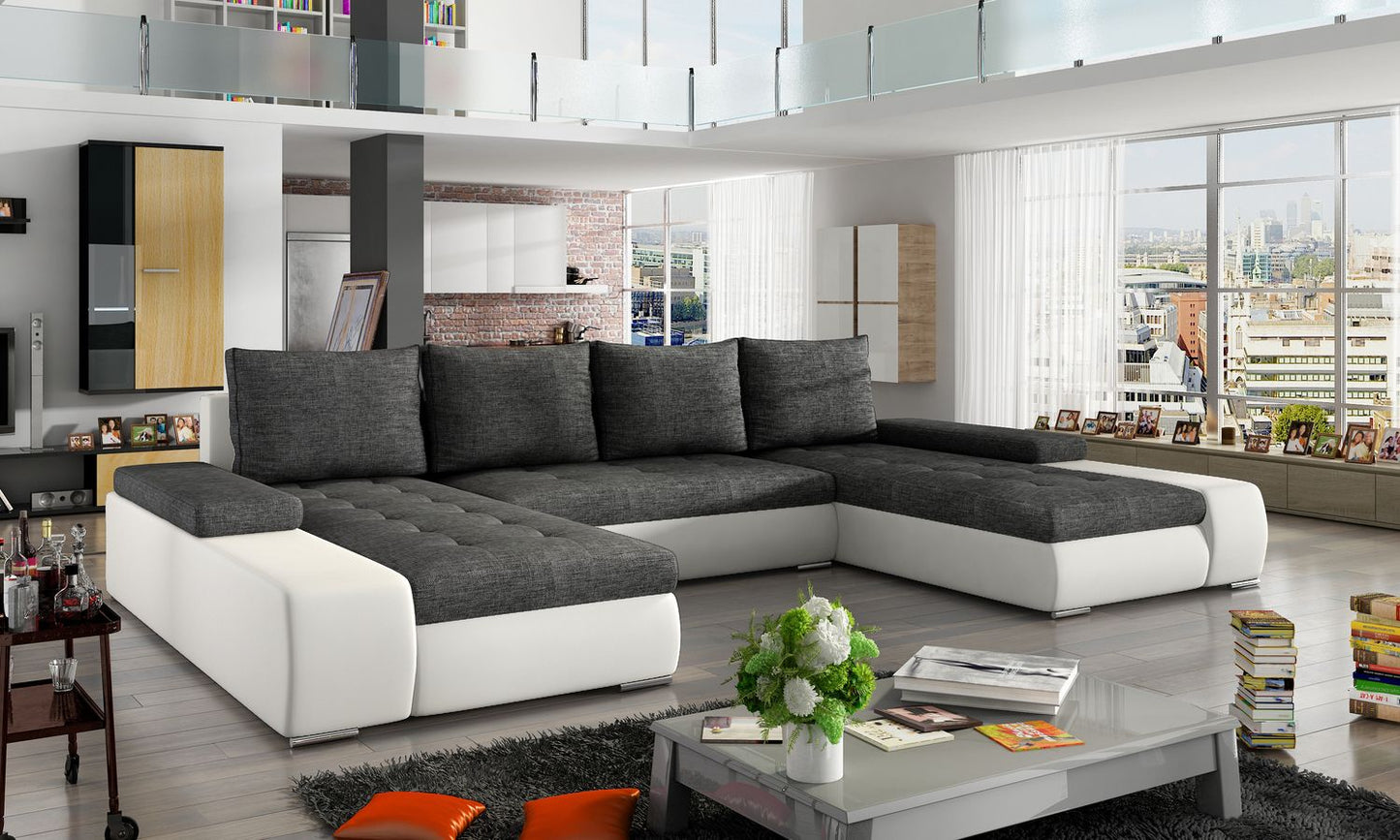 Corner Sleeper Sofa Loughborough 7 | size: Width: 363cm, Height: 88cm, Depth: 53cm | color: Sawana/Soft | image: 1 | variant: 1017042