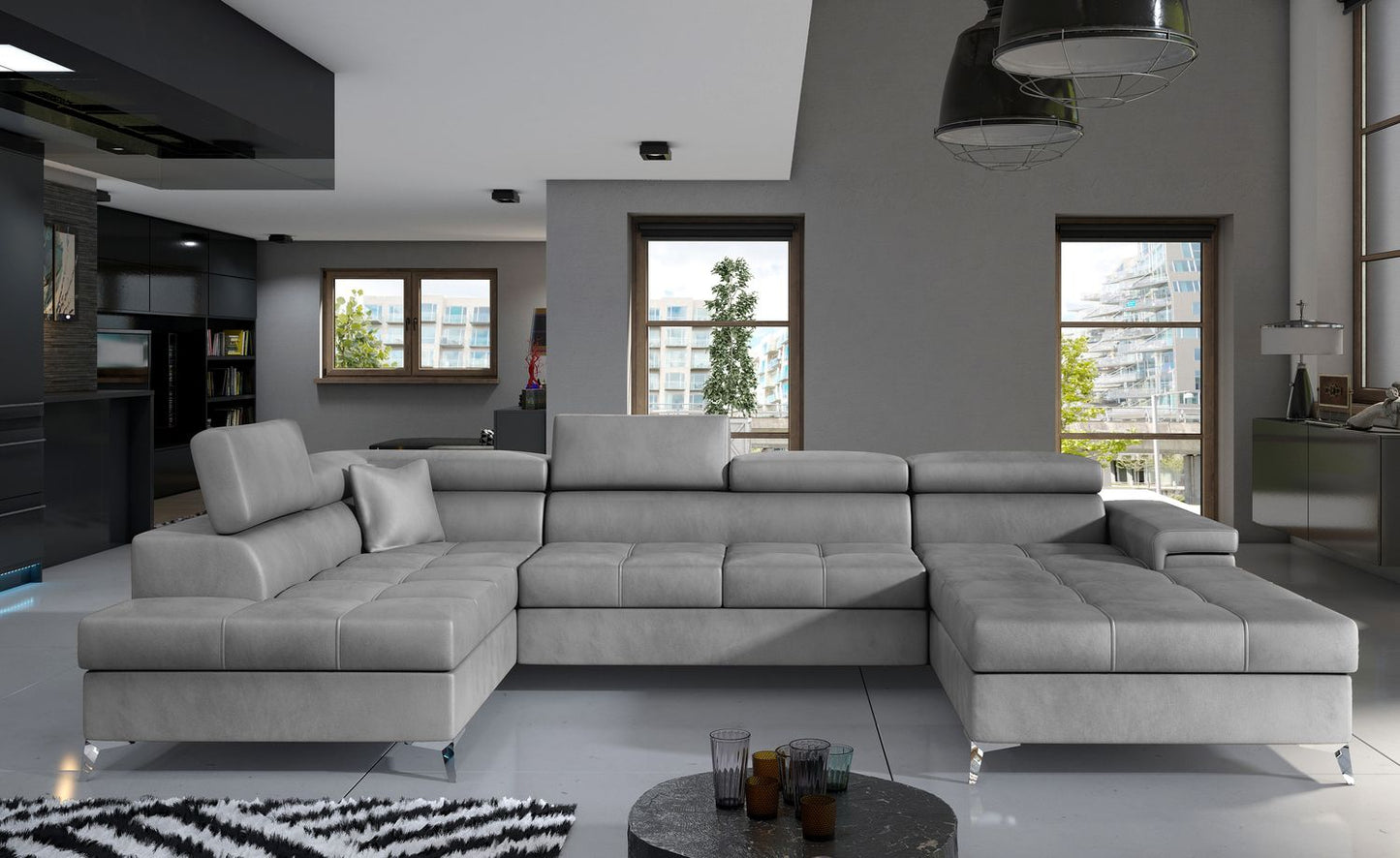 Corner Sleeper Sofa Ludlow 17 | size: Width: 345cm, Height: 90cm, Depth: 60cm | color: Monolith | image: 1 | variant: 1016401